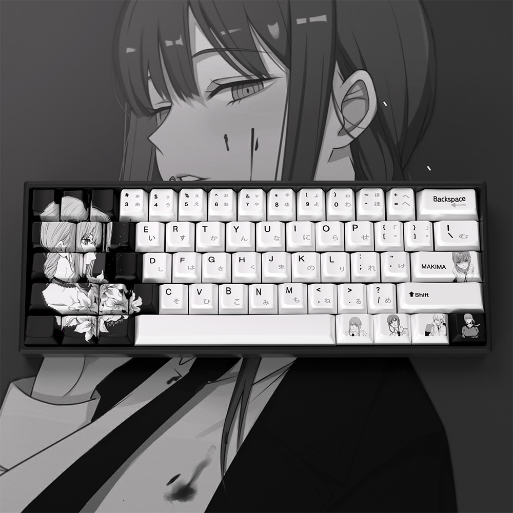 Gaming Accessories Aesthetic - 105 Keys Flower Makima Keycap Dye