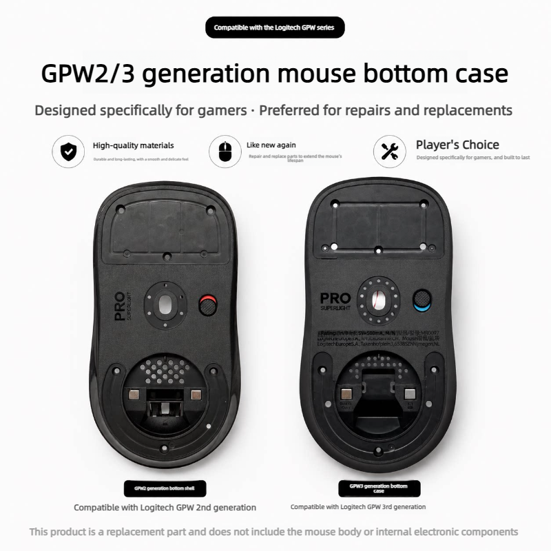 Replacement Mouse Bottom Case  - Logitech Mouse G Pro X Superlight recension och pris