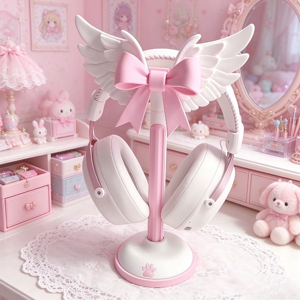 Angel Wing Bow Headset Holder  - Accessories For Your Gaming Room recension och pris