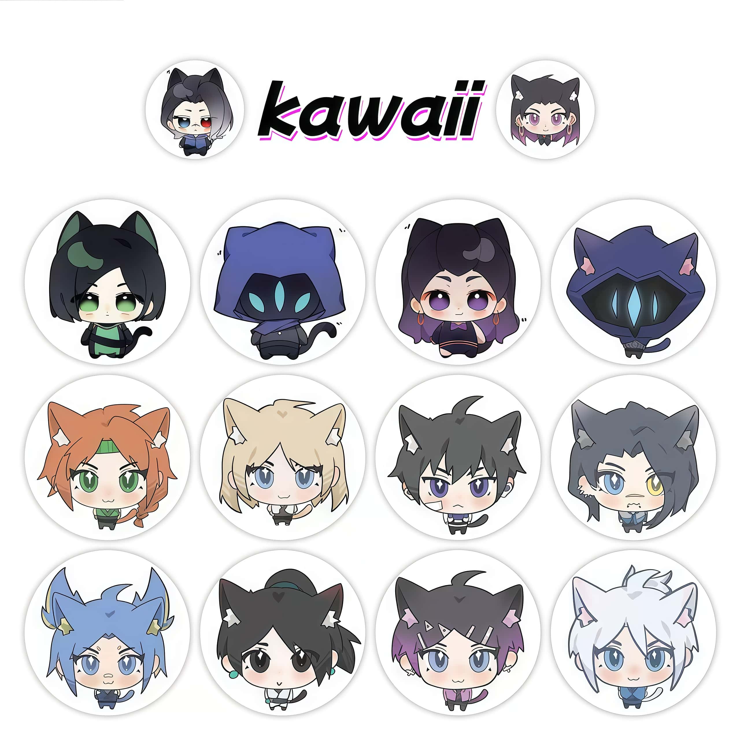500Pcs Valorant Cat Ear Chibi  - Gaming Accessories For Room recension och pris